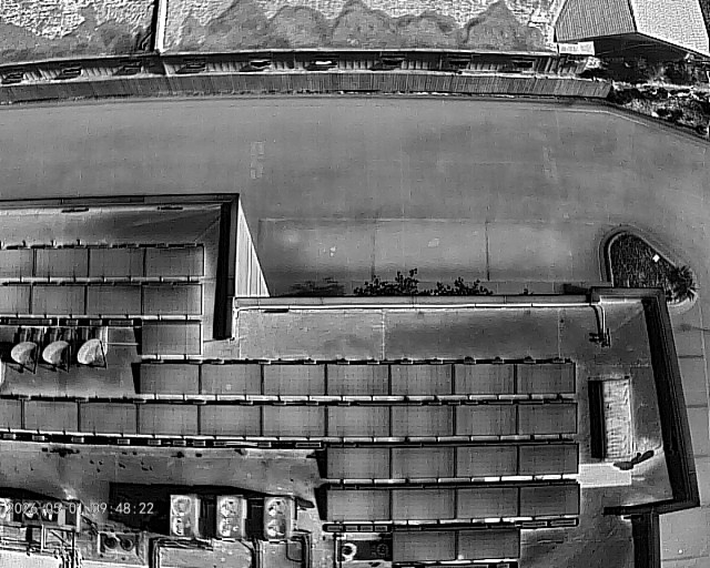 Infrared image of a commercial solar array